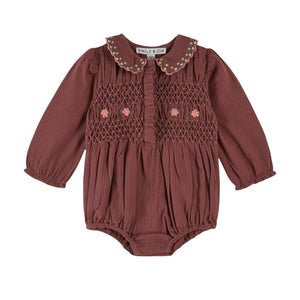 Emile et Ida Violine Smocke Romper