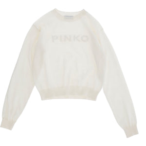 Pinko White LS Sweatshirt w/ Logo