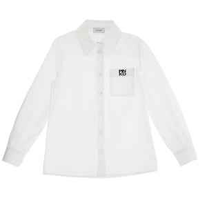 Pinko White/Black LS Button Down Shirt w/ Logo