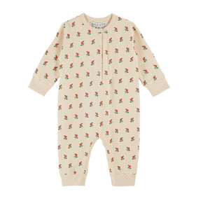 Emile et Ida Poppy Brioche Imprime Molleton Romper