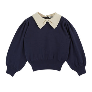 Emile et Ida Marine Pierrot Col Pullover