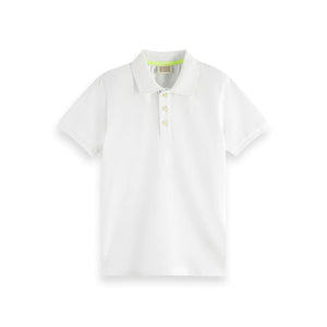 Scotch & Soda White Short Sleeve Fit Dyed Polo