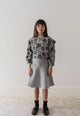 Petite Amalie Grey Black Rose Printed Sweat Top