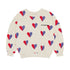 The Campamento  Ecru Bicolor Hearts Sweatshirt