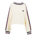 Twinset Cream/Burgundy/Navy Crewneck Sweater