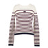 Twinset Cream/Burgundy Stripe Crewneck Sweater