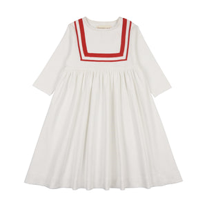 Farren + Me Ecru/ Red Tennis 3/4 Sleeve Sailor Dress