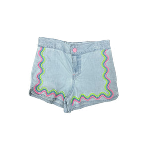 Billieblush Bleach Denim Colorful Rick Rack Trim Shorts