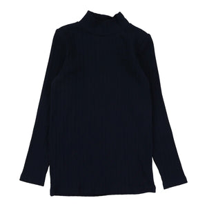 Lil Legs Navy Double Rib Mockneck