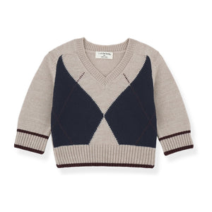 1 + in the Family Tortora Kasper Argyle Pullover