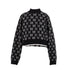 Twinset Black/ Micro Logo Off White Turtleneck