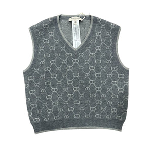 Twinset Med Grey Micro Logo Knit Vest