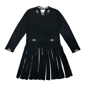Twinset Black/ White Knit Pleated Dress