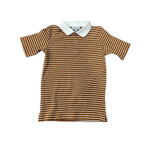 Crew Cognac Stripe Polo