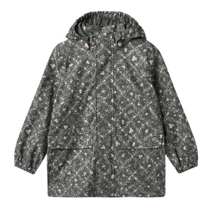 Wheat Forest Lake Checked Flowers Rainwear Ollo Jacket