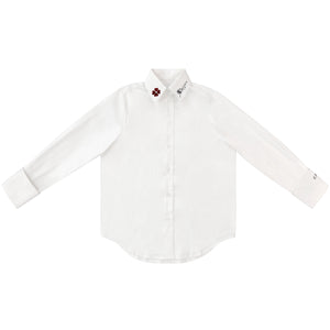 Parni K555 Teens White Embroidered Shirt