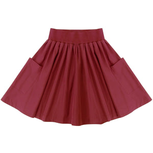 Parni K557 Burgundy Tafetta Skirt