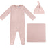 Kipp Baby Pink 3Pc Set Embroidered Pocket (Footie + Beanie + Blanket)