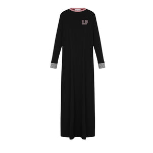 Parni PJ105 Black Colorblock Nightgown