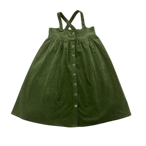 Kin Kin Green Cordaroy Pinafore Dress