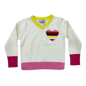 Central Park West Cora Stripe Heart V-Neck