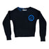 Central Park West Black Cobalt Jubilee Embroidered Smile Pullover