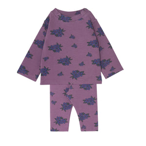 The Campamento Purple Flowers LS Baby T-Shirt & Legging Set