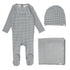 Lilette Blue Gingham Bunny 3Pc Set (Footie+Hat+Swaddle)