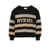 Sonia Rykiel Black Gold Striped Logo Sweater