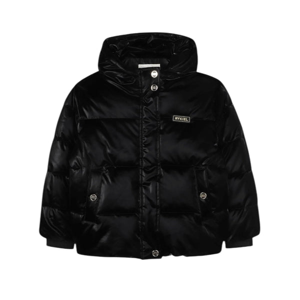 SONIA RYKIEL 黒毛皮クロップドジャケット M Sonia Rykiel Black Puffer Jacket – Buttons and Bows