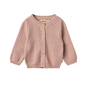 Wheat Rose Powder Magnella Knit Cardigan