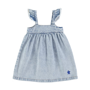 Piupiuchick Washed Blue Denim Short Dress