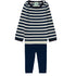 FUB Ecru/Royal Blue Baby Rib Sweater & Royal Blue Legging Set