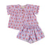 Piupiuchick Purple/White Checkered w/ Cherries Peter Pan Collar Shirt & Shorts Set