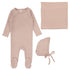 Lilette Light Pink Speckled 3Pc Set (Footie+Hat+Blanket)