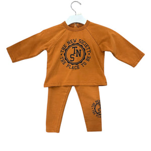 The New Society Toasted Caramel Reine T-Shirt & Logo Legging Set