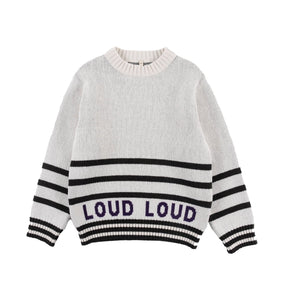 Loud Ecru/ Anthracite/Purple Meadow Pullover