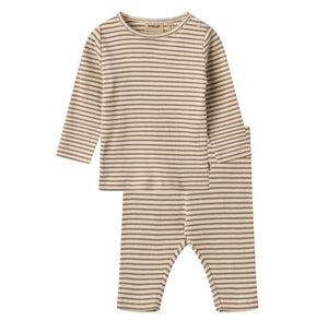 Wheat Stone Stripe Stig T-Shirt & Silas Jersey Pants Set