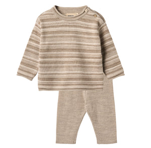 Wheat Warm Sand Melange Gunnar Knit Set