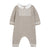 Tartine et Chocolat Taupe Knit Collar Romper