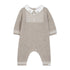Tartine et Chocolat Taupe Knit Collar Romper