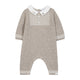 Tartine et Chocolat Taupe Knit Collar Romper
