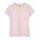 Sonia Rykiel Pale Pink Daisies Embroidery Logo Tee