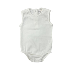 Bee & Dee White Ribbed Romper