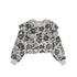 Petite Amalie Grey Black Rose Printed Sweat Top