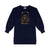 Moschino Blue Navy Bear Drawing Embroidery LS Dress