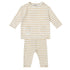 Tocoto Vintage Mustard Baby Knited Shirt Stripes w/ Pockets & Leggings Set