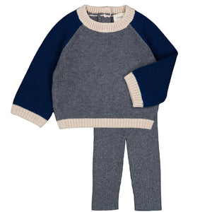 Louis Louise Grey/Navy Rupert Sweater & Chat Legging Set