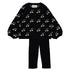 Louis Louise Black Cream Gulsah Cardigan & Black Legging Set