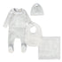 Bebe Jolee Blue Velour 3 Pc Set (Collar Footie + Hat + Blanket)